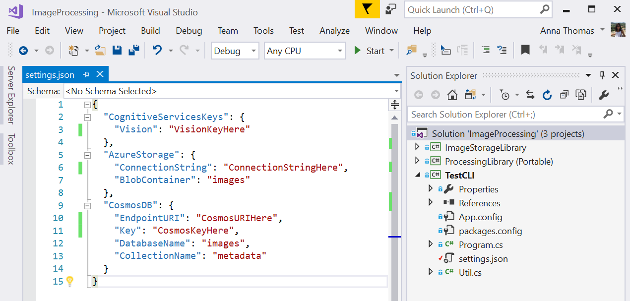 The settings.json file