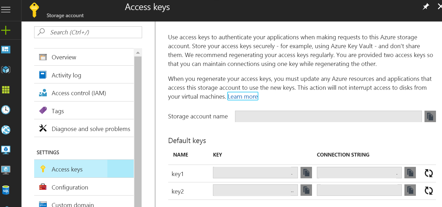Azure Blob Keys