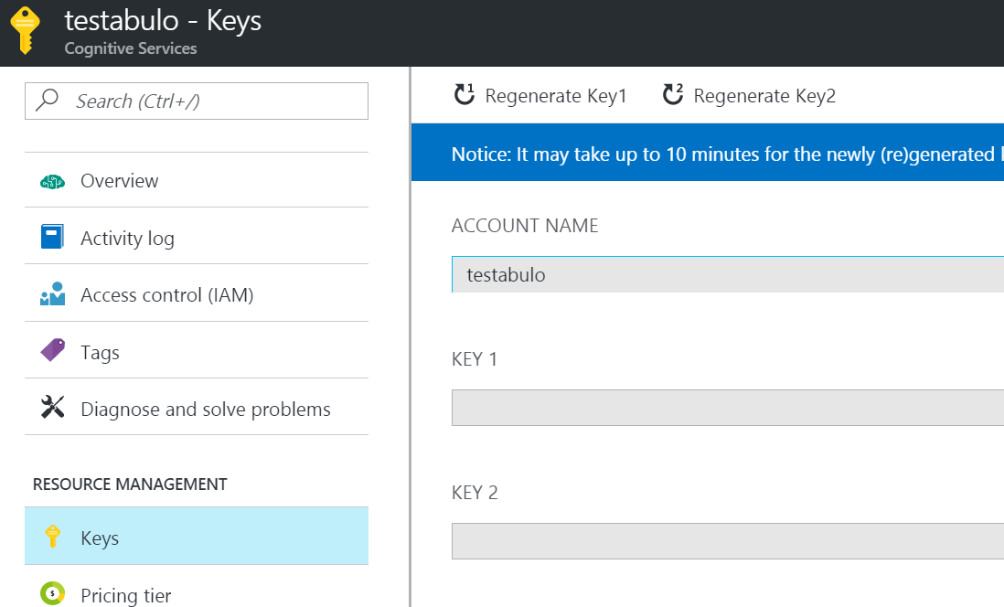 Cognitive API Key