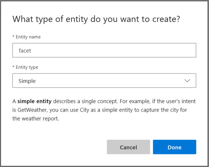 Add Facet Entity