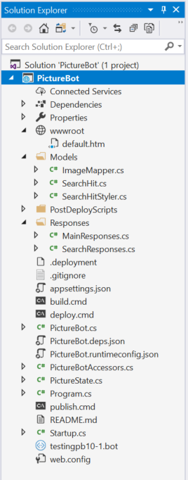 Solution Folder view for Bot