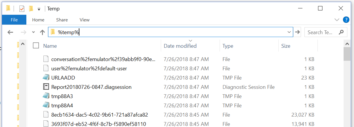 File Explorer view
